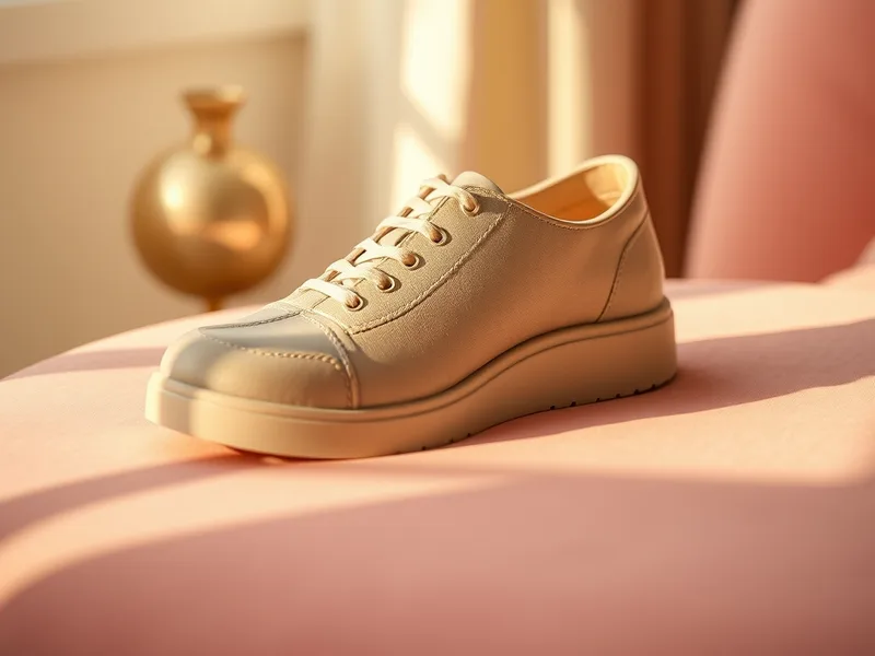 Chaussure orthopédique élégante posée dans un décor chic et chaleureux